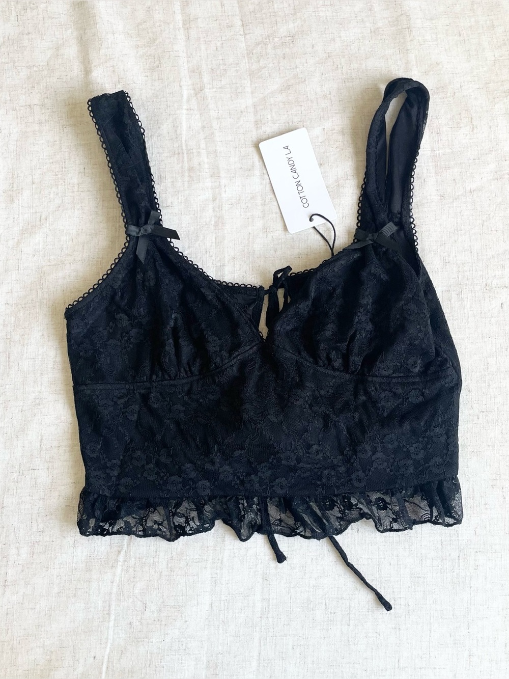 Cotton Candy Elegant Black Lace top